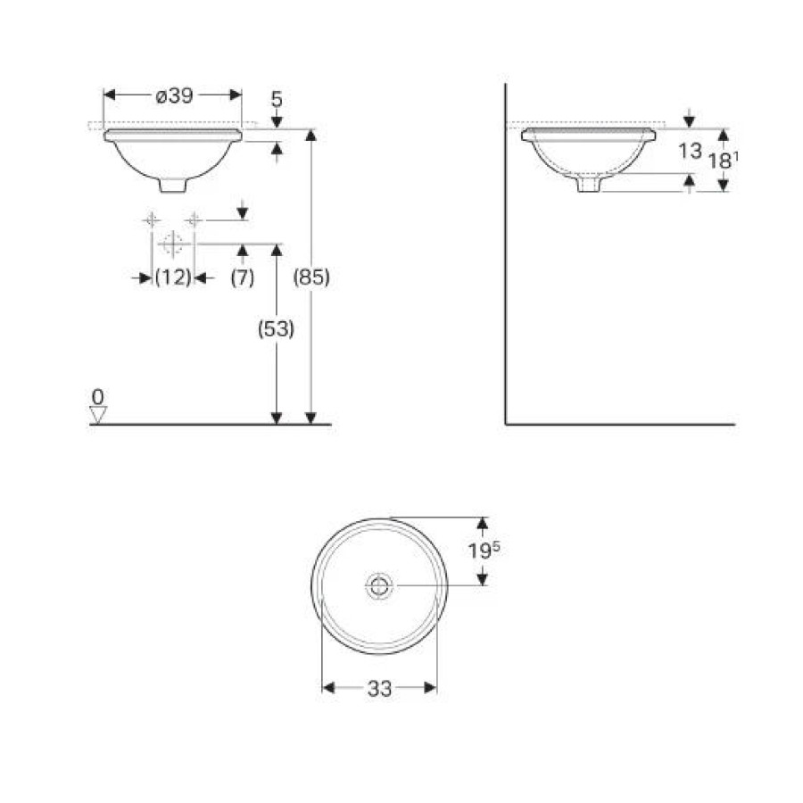 Раковина Geberit VariForm 39 500.746.01.2