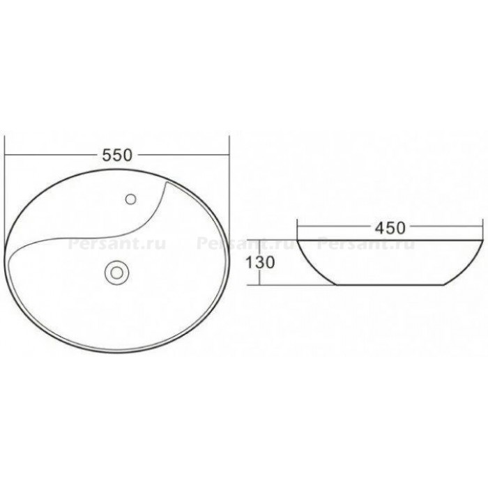 Раковина накладная BelBagno 55x45 BB1370