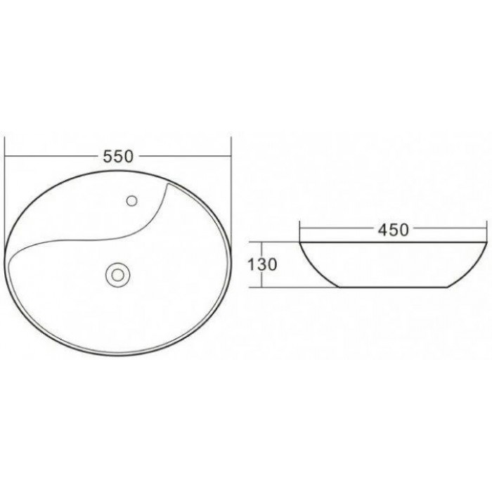 Раковина накладная BelBagno 55x45 BB1370