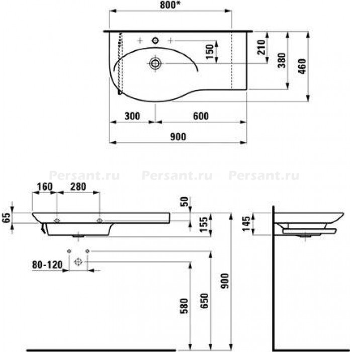 Раковина подвесная Laufen Palace 90x46 8.1670.2.000.104.1