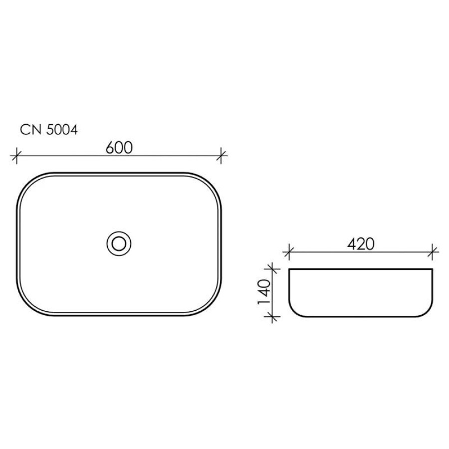 Раковина накладная 60х42 Ceramica Nova Element CN5004