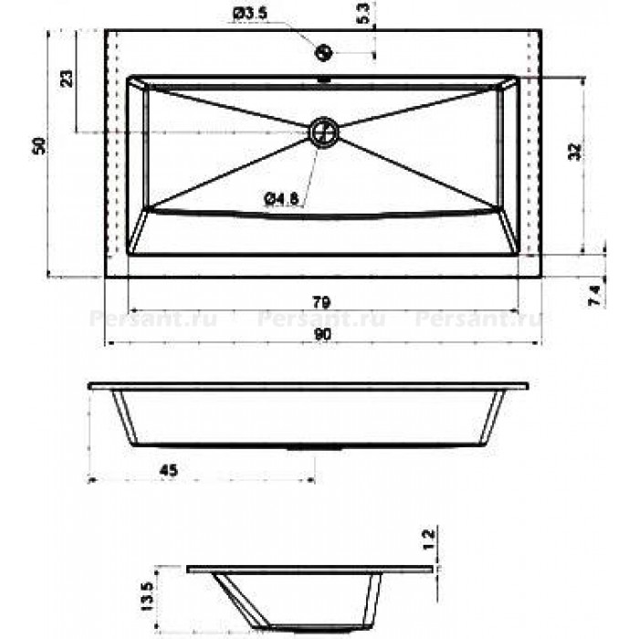 Раковина Aquanet Электра 90 (00326514) белая матовая