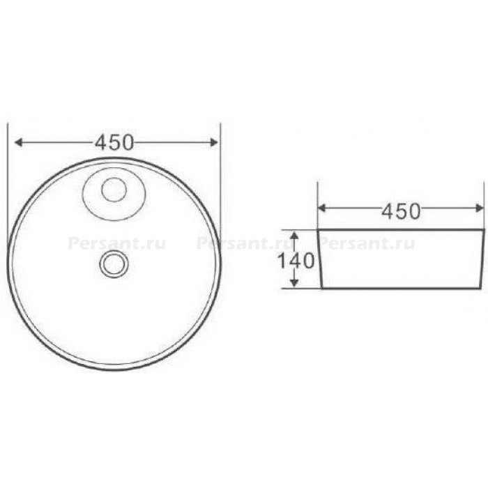 Раковина накладная BelBagno 45x45 BB1306