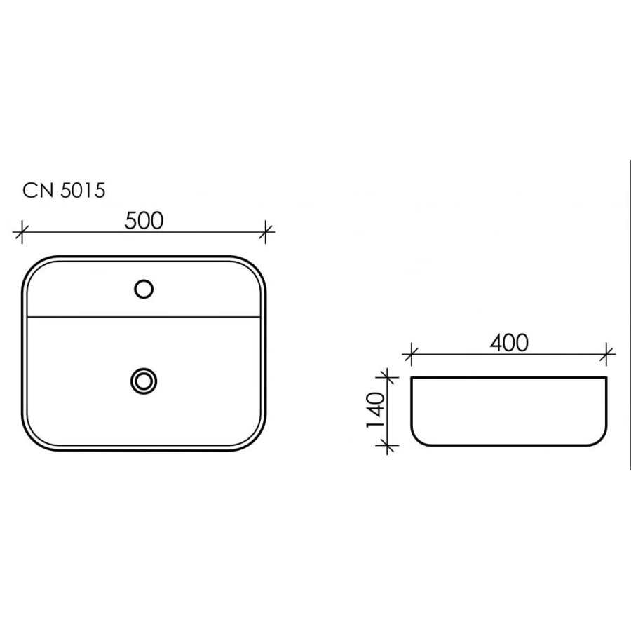 Раковина-умывальник накладная 50х40 Ceramica Nova Element CN5015