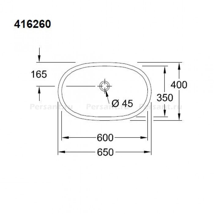 Раковина встраиваемая Villeroy & Boch O.novo 60x35 4162 6001
