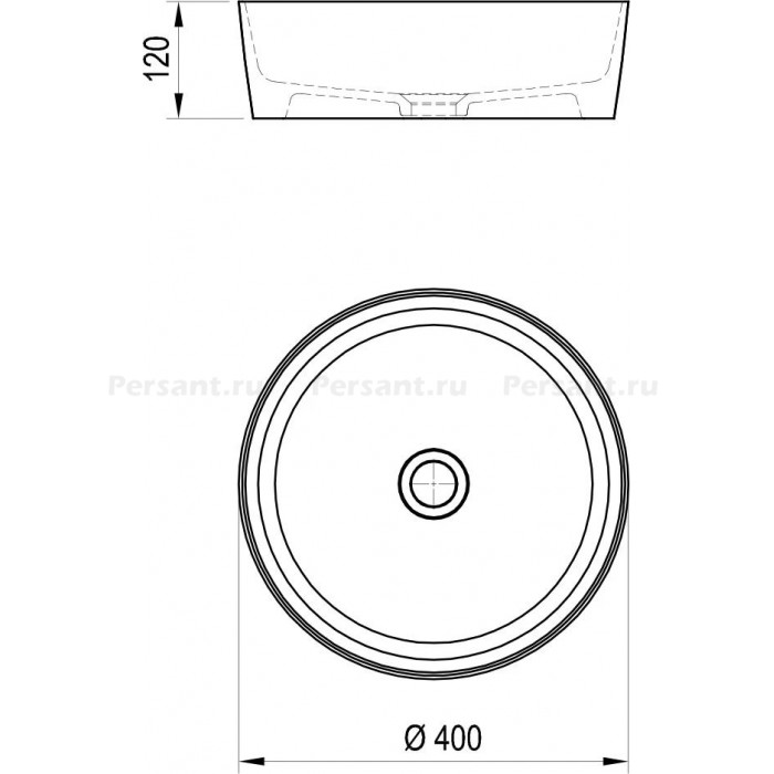 Раковина накладная Ravak UNI 400 SLIM XJX01140002