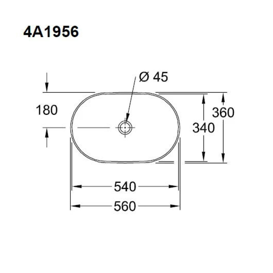 Раковина накладная Villeroy & Boch Collaro 56x36 4A195601