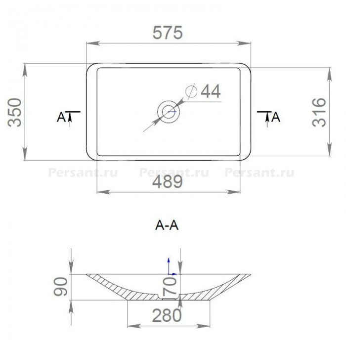 Раковина Salini Callista 57x33.5 1101207SM S-Stone