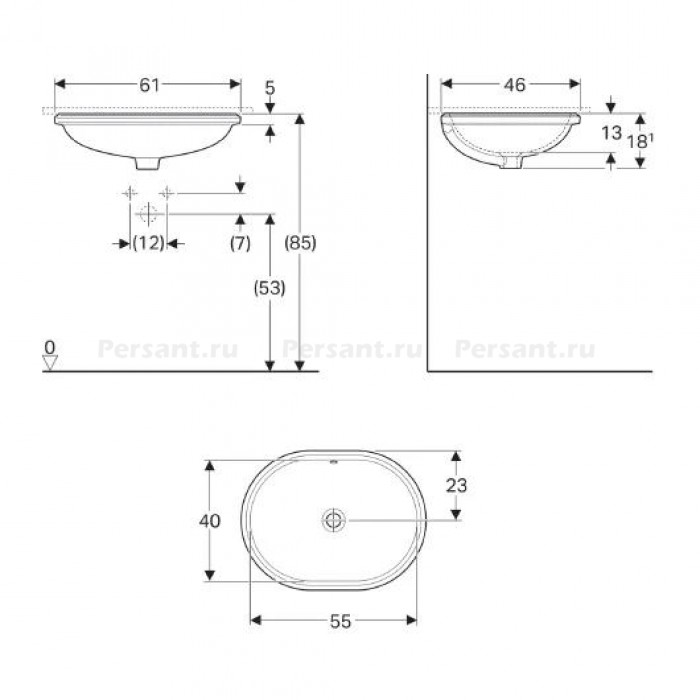 Раковина Geberit VariForm 61x46 500.756.01.2