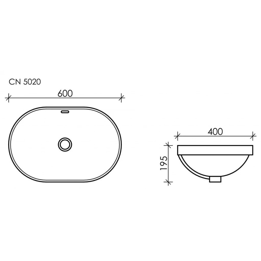 Раковина встраиваемая 60х40 Ceramica Nova Element CN5020