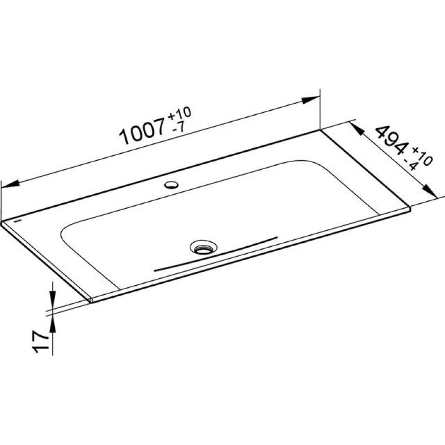 Мебельная раковина Keuco Plan 32970311001, 100,7x49,4