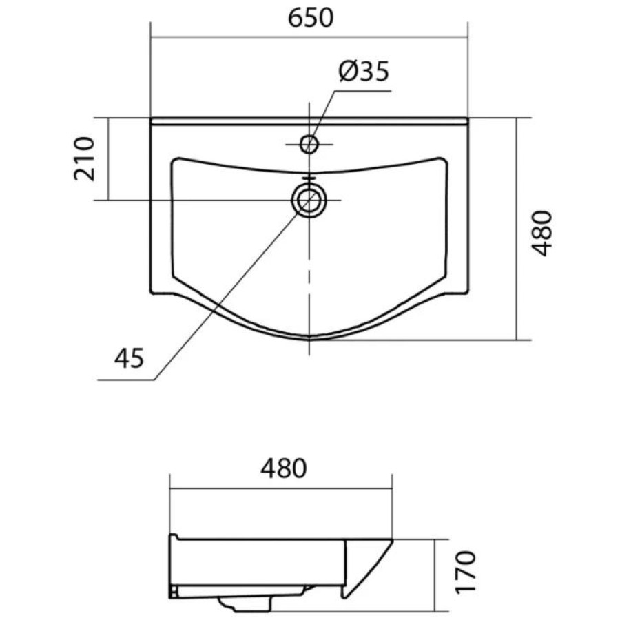 Раковина Santek Беверли 65 1.WH30.2.501 белая