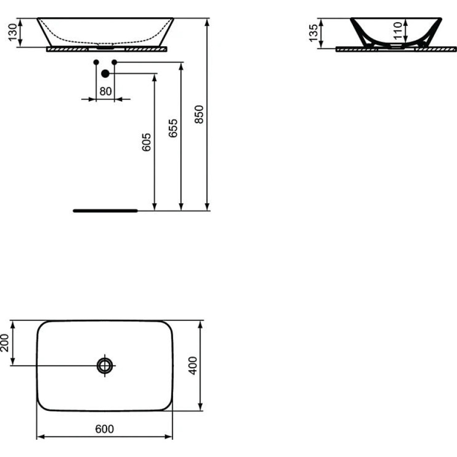 Раковина Ideal Standard Connect Air E034801