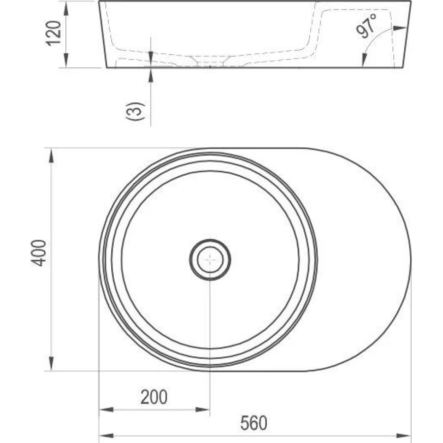 Раковина накладная Ravak Moon 2S XJN01300003 без перелива