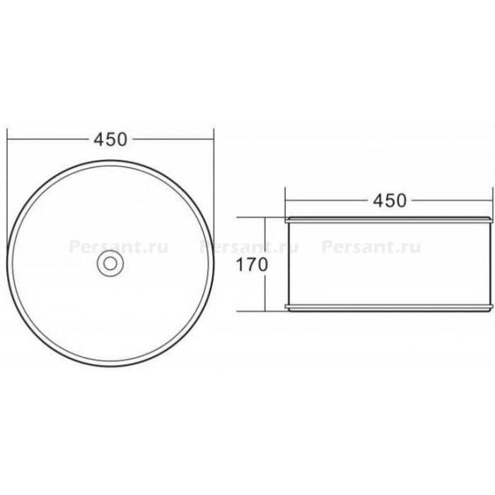 Раковина накладная BelBagno 45x45 BB1383