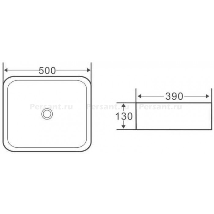 Раковина накладная BelBagno 50x39 BB1304