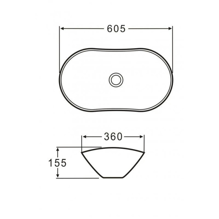 Раковина накладная BelBagno 60x36 BB1404