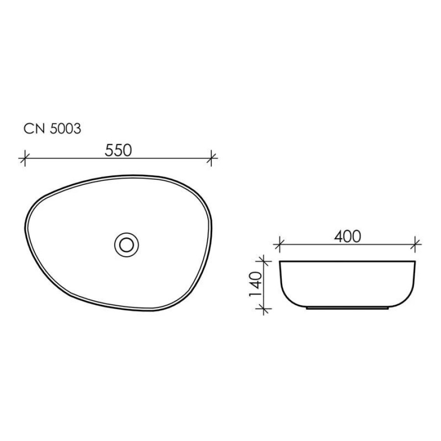 Раковина накладная 55х40 Ceramica Nova Element CN5003