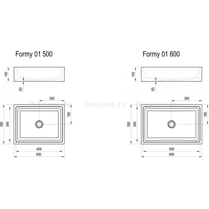 Умывальник Ravak Formy 01 600 D белый без перелива XJL01260000