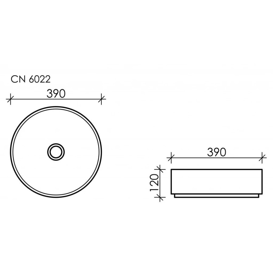 Раковина накладная 39 см Ceramica Nova Element CN6022