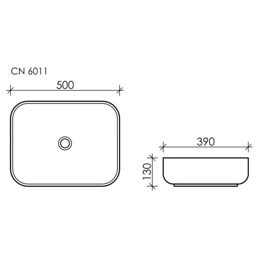 Раковина накладная 50х39 см Ceramica Nova Element CN6011