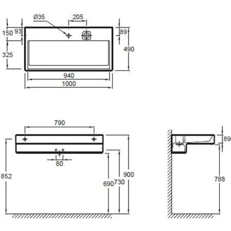 Раковина-столешница Jacob Delafon Terrace 100x49 с подсветкой EXC9112-00