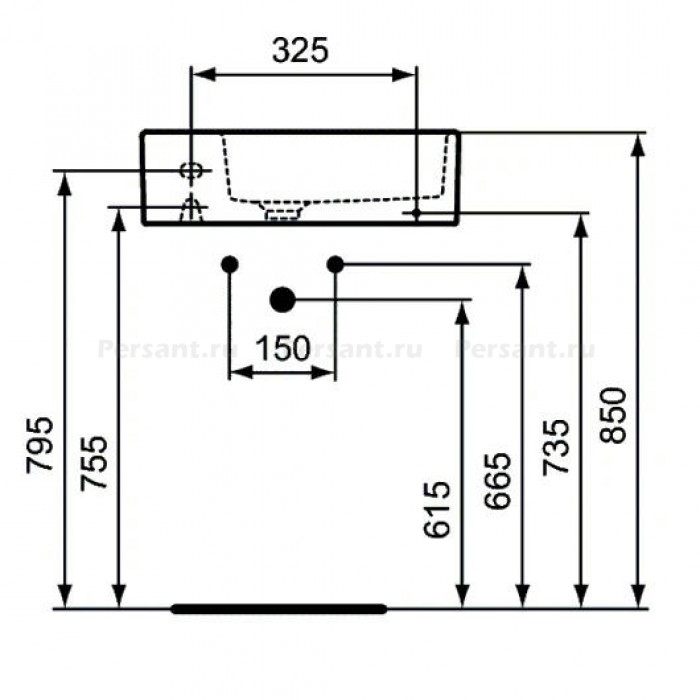 Раковина асимметричная Ideal Standard Strada 45x27 K081701