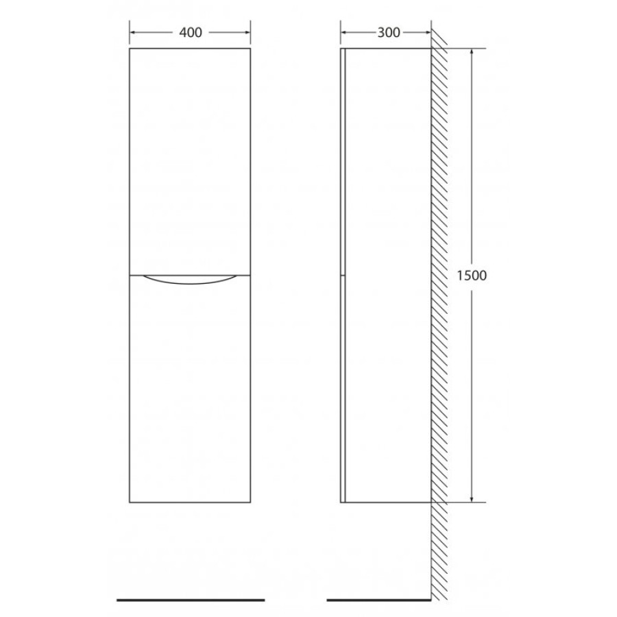 Шкаф-пенал BelBagno Fly-Marino FLY-MARINO-1500-2A-SC-RN-P-L 40 rovere nature