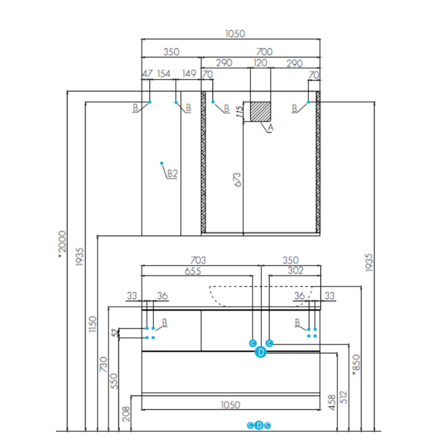 Шкаф Aquaton Терра 1A247103TEKA0 35 дуб кантри/антрацит