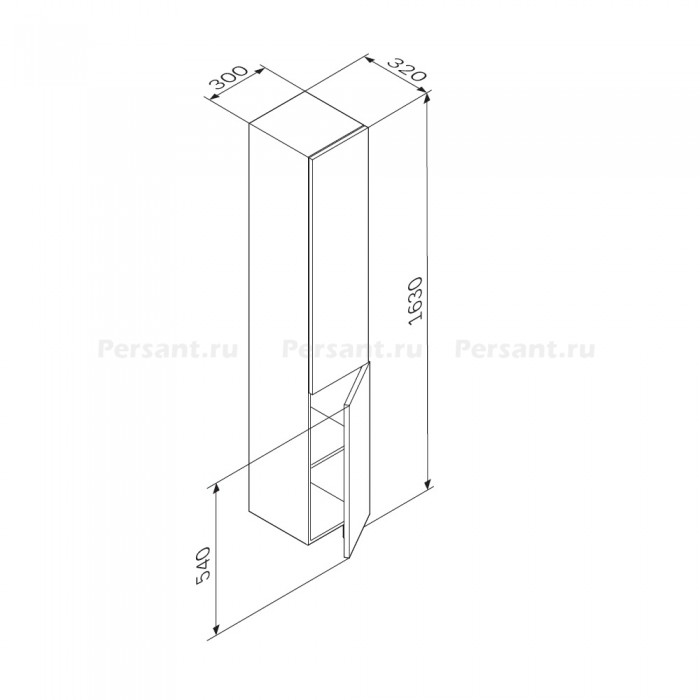 Шкаф-пенал Am.Pm Gem M90CHR0306BM 30 R черный матовый TOTAL BLACK