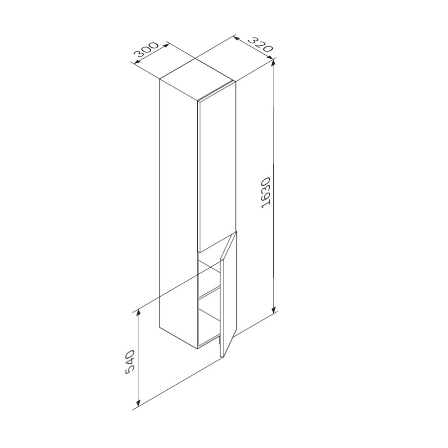 Шкаф-пенал Am.Pm Gem M90CHR0306BM 30 R черный матовый TOTAL BLACK