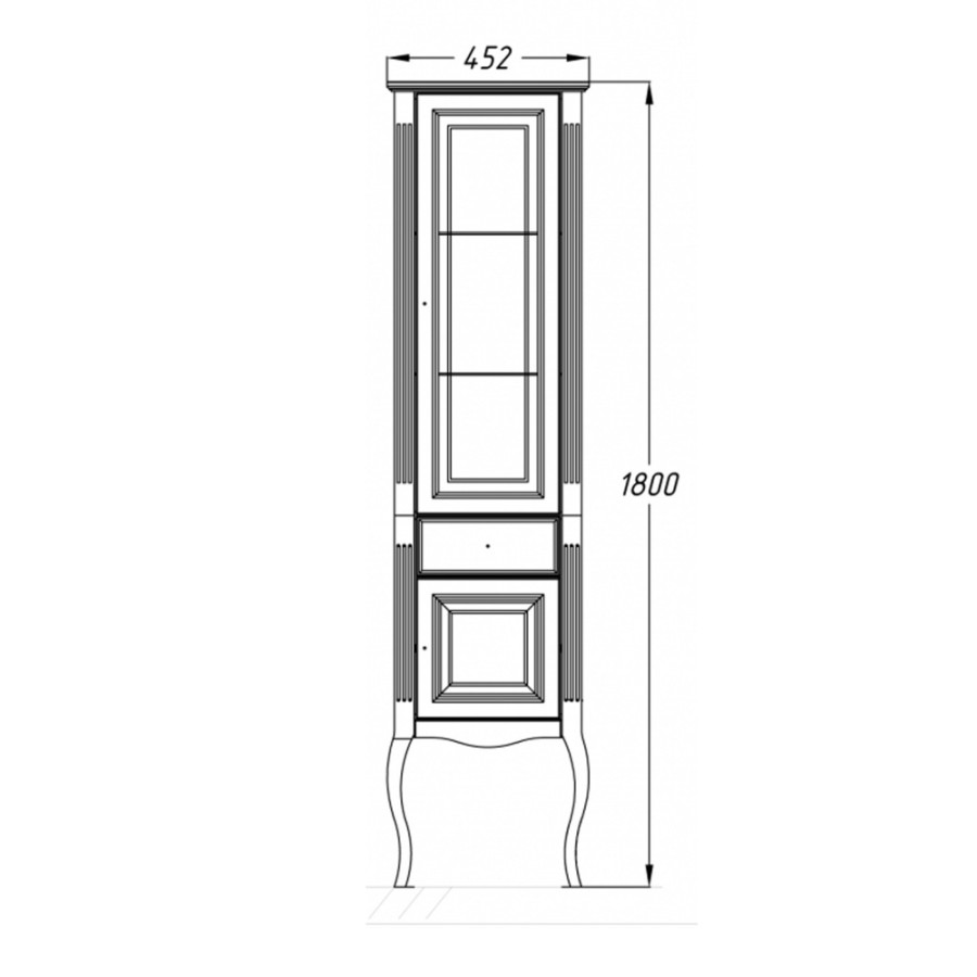 Шкаф-пенал Opadiris Лаура Z0000006524 44 R белый с патиной