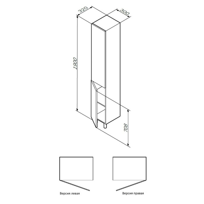 Шкаф-пенал Am.Pm GEM M90CSL0306WG 30 L напольный, белый глянец