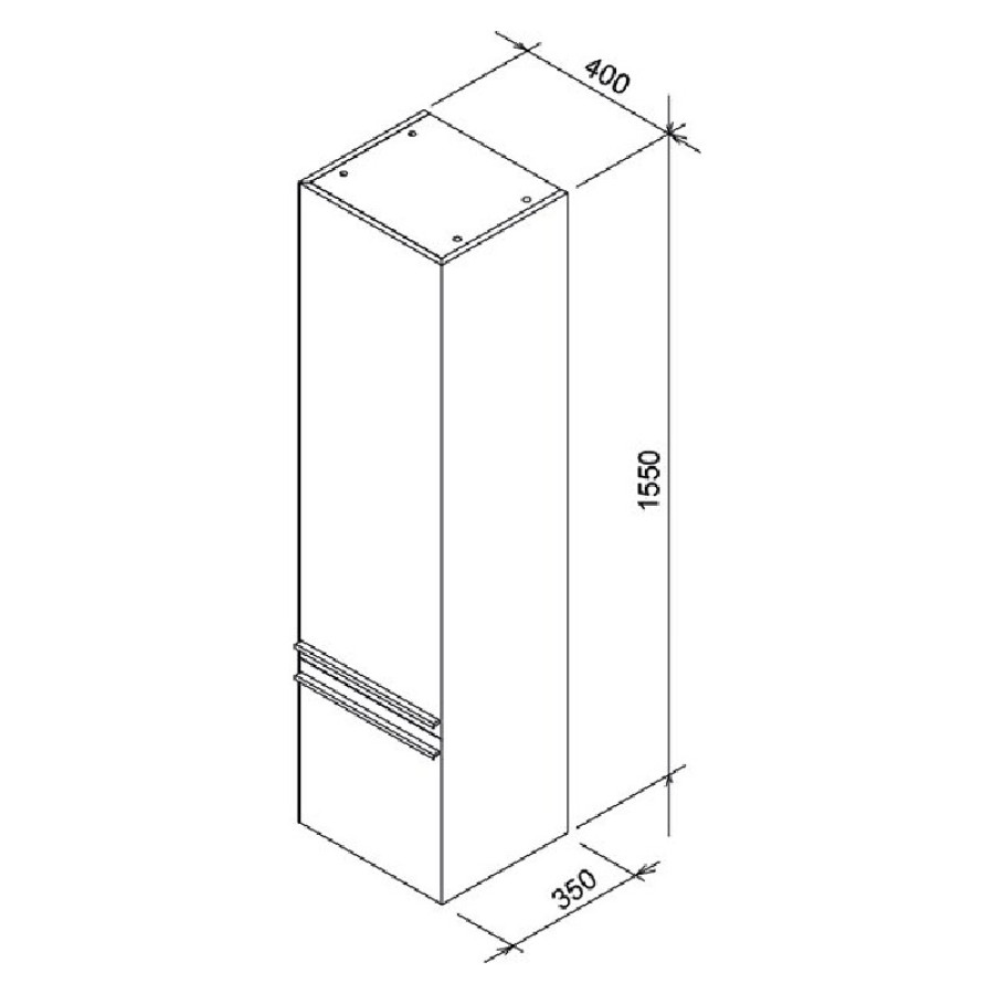 Шкаф-пенал Ravak Clear SB 400 L X000000761 подвесной, белый/белый