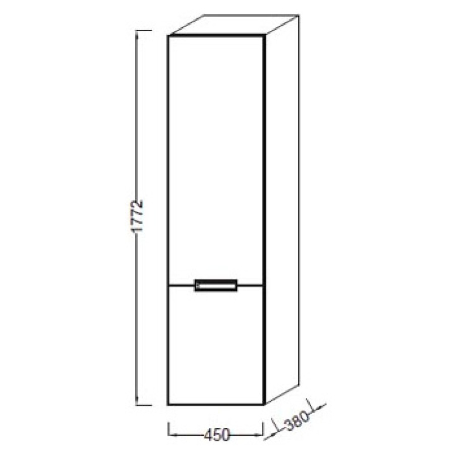 Шкаф-пенал Jacob Delafon Reve EB1141D-G1C (EB1141D-HU) 45 R, белый бриллиант