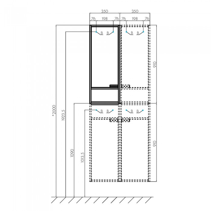 Шкаф Aquaton Флай 1A237903FAX1R 35 R белый/дуб крафт