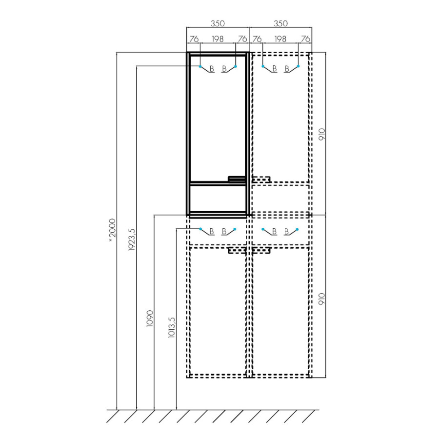 Шкаф Aquaton Флай 1A237903FAX1R 35 R белый/дуб крафт