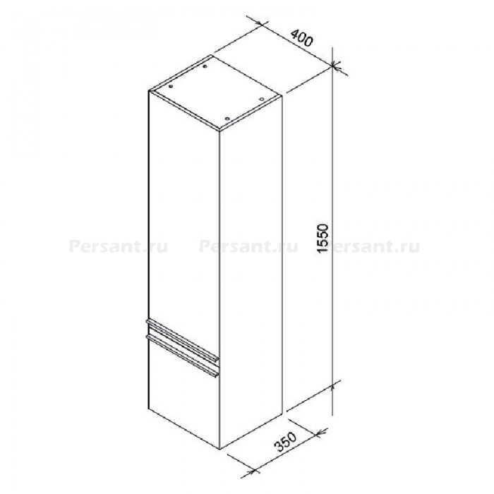 Шкаф-пенал Ravak Clear SB 400 R X000000763 подвесной, белый/белый