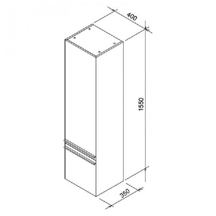 Шкаф-пенал Ravak Clear SB 400 R X000000763 подвесной, белый/белый