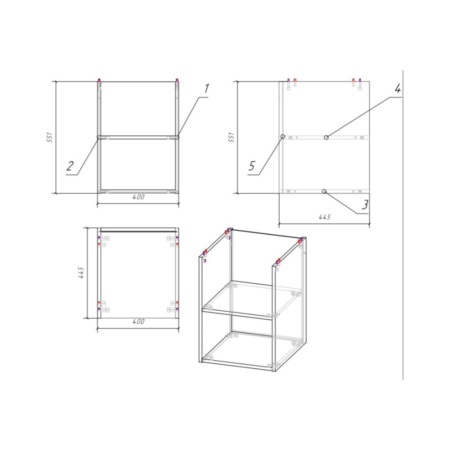 Шкаф для тумбы Cersanit Moduo SB-MD-MOD40-SZ дуб