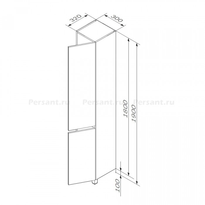 Шкаф-пенал Am.Pm GEM S M91CSR0306WG 30 R напольный, белый глянец