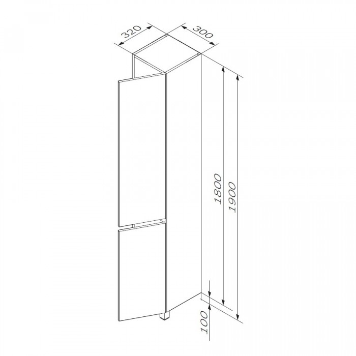 Шкаф-пенал Am.Pm GEM S M91CSR0306WG 30 R напольный, белый глянец
