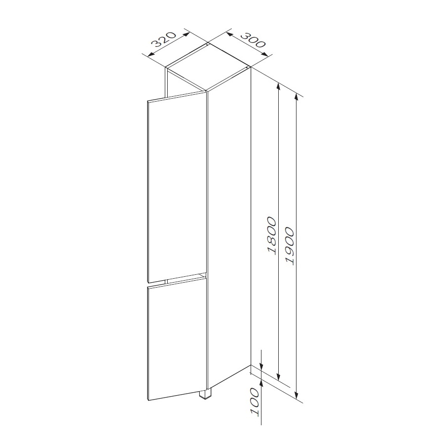 Шкаф-пенал Am.Pm GEM S M91CSR0306WG 30 R напольный, белый глянец