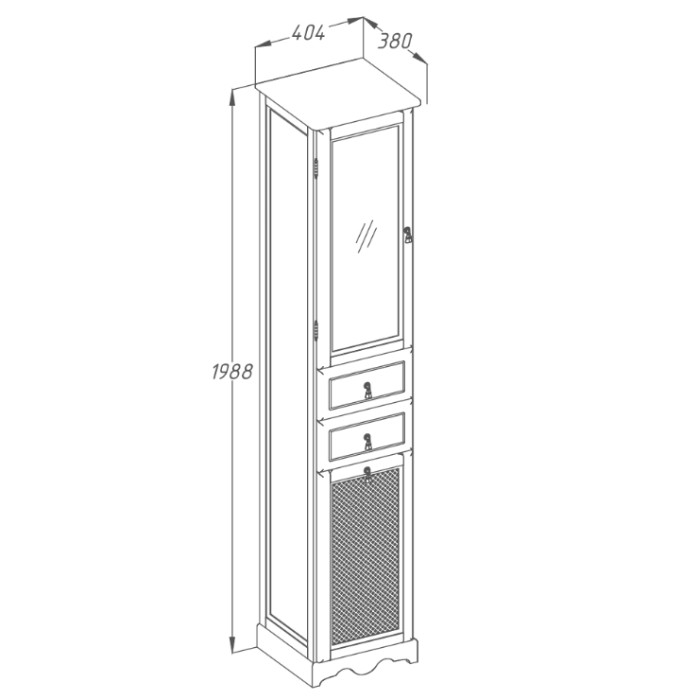Шкаф-пенал Opadiris Тибет Z0000006213 40 L стекло, слоновая кость (1013)