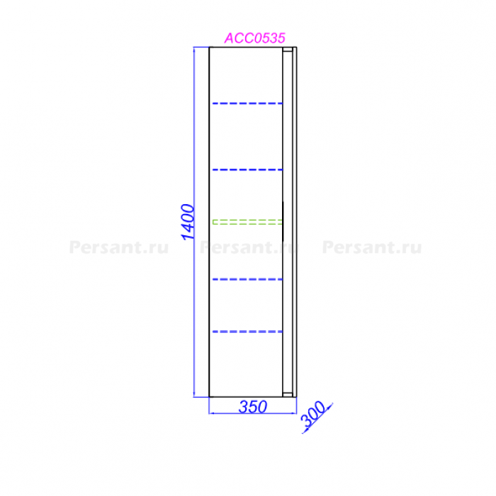 Шкаф-пенал Aqwella Accent ACC0535DZ 35 дуб золотой