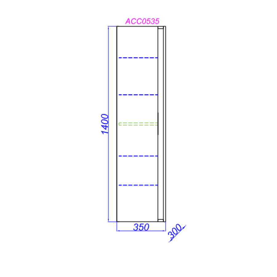 Шкаф-пенал Aqwella Accent ACC0535DZ 35 дуб золотой