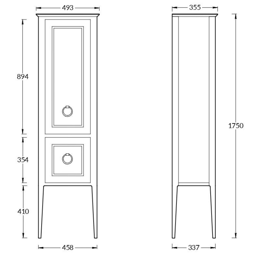 Шкаф-пенал Kerama Marazzi Plaza Classic PL.C.175\WHT белый