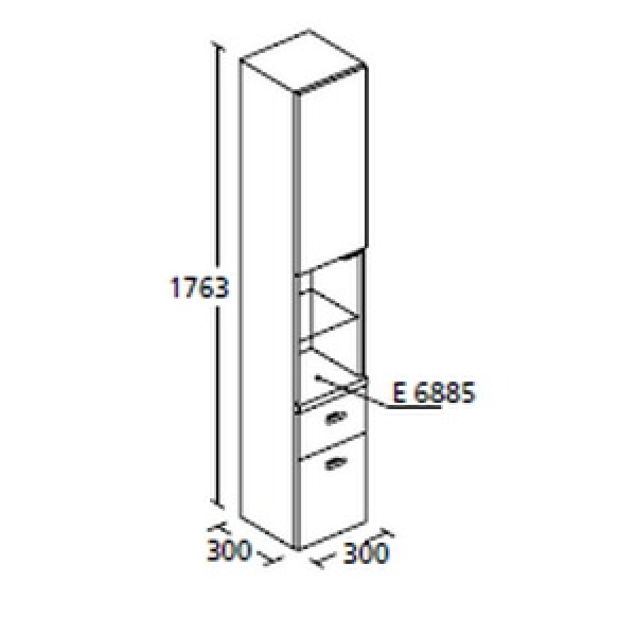 Шкаф-пенал Ideal Standard Connect E6849SX темный орех