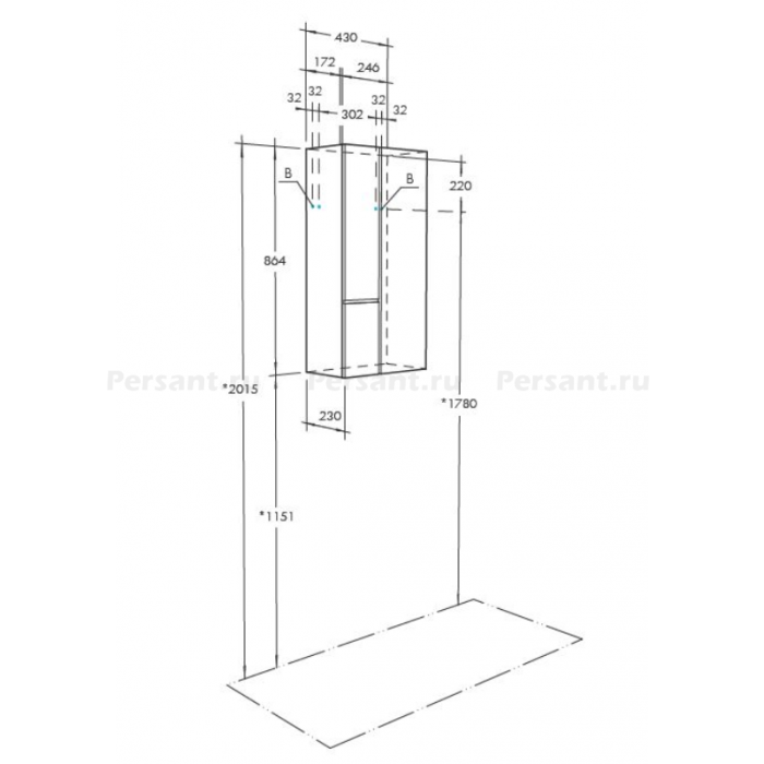 Шкаф Aquaton Мишель 1A243903MIX40 43 дуб эндгрейн/белый
