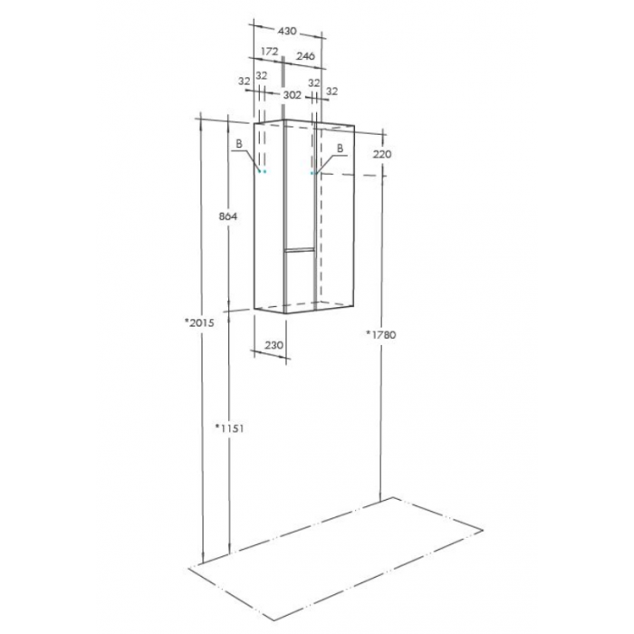 Шкаф Aquaton Мишель 1A243903MIX40 43 дуб эндгрейн/белый
